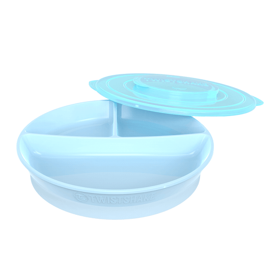 Plato Dividido Twistshake 6+m Azul Pastel