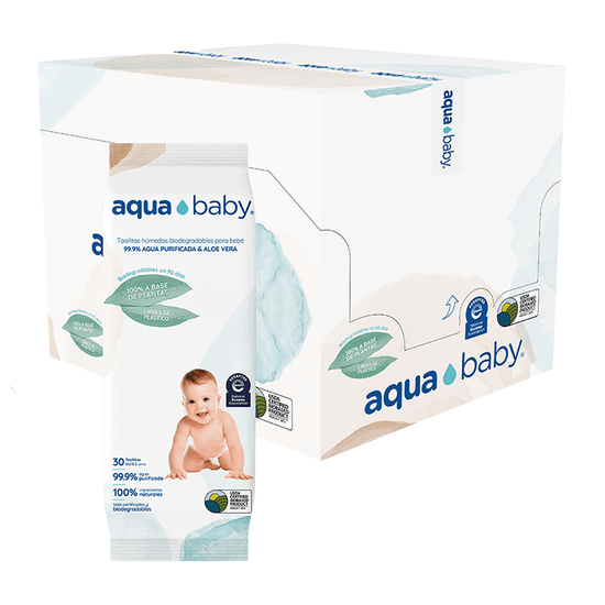 BOX TOALLITA HÚMEDA AQUABABY BIODEGRADABLE