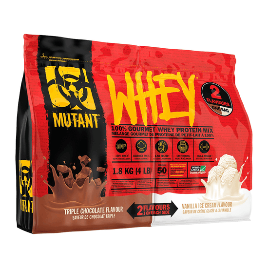 100% WHEY DUAL 4 LB, TRIPLE CHOCOLATE/VANILLA ICE CREAM MTANT